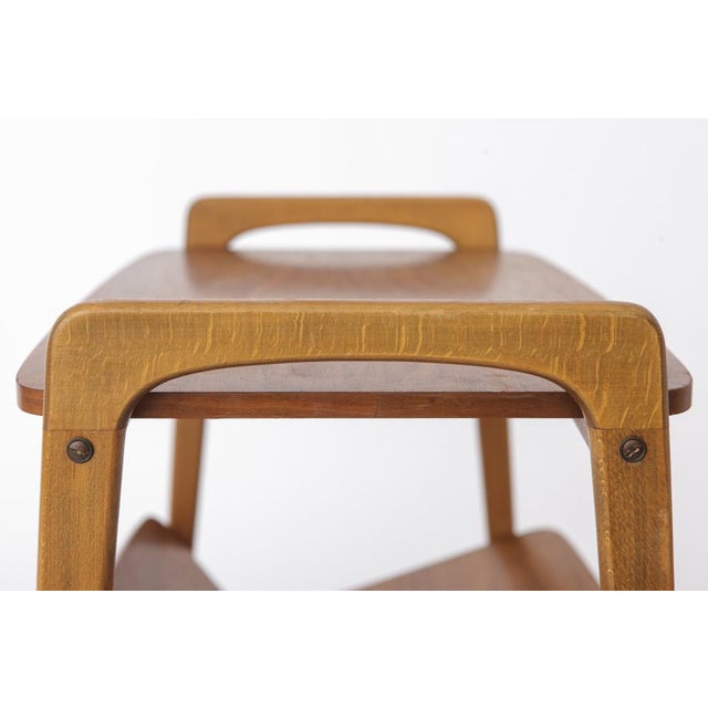 Brown Mid-Century Modern Serving Bar Cart in Teak and Beech, German, 1960s For Sale - Image 8 of 12