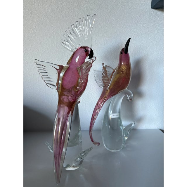 Excellent condition gold duster birds with light pink