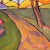 Spring Landscape Oil Painting, Cherry Trees, Yellow Forsythia, Garden Pathway For Sale - Image 9 of 9