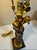 Hollywood Regency Stacked Black Marble Antique Gold Acanthus Table Lamp For Sale - Image 4 of 12