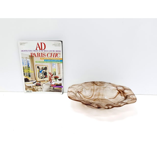 Mid-Century Modern Sepia Calcedony Glass Trinket Bowl by George Davidson, UK, 1940s For Sale - Image 3 of 12