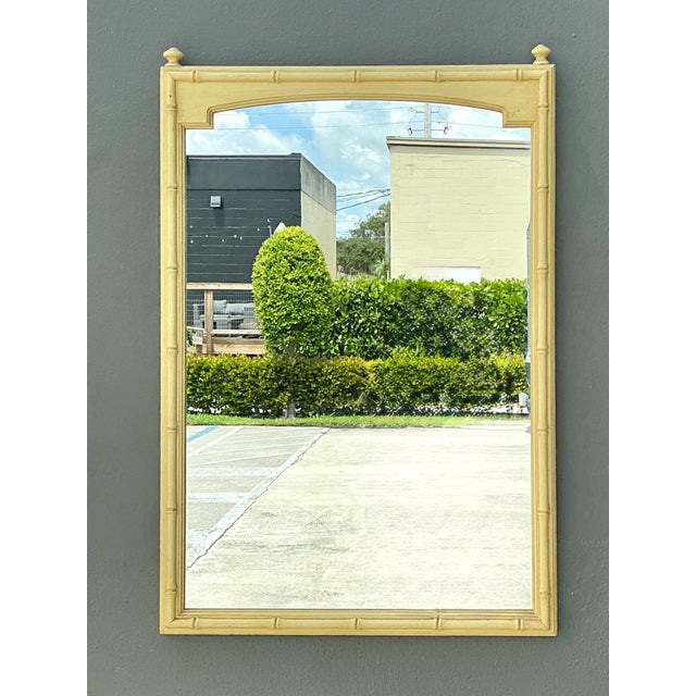 Vintage Faux Bamboo Rectangular Mirror For Sale - Image 10 of 15