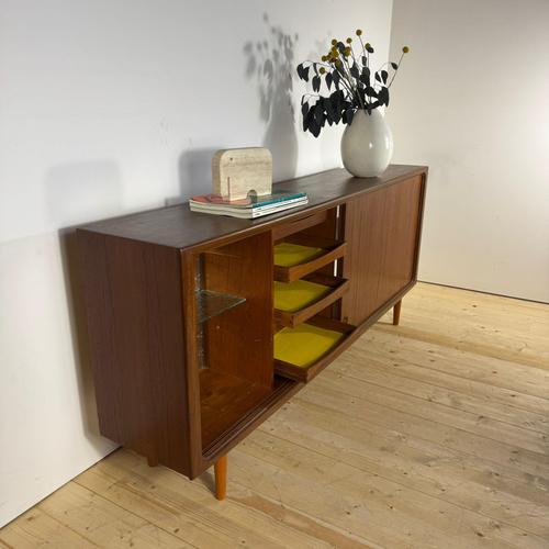 Mid-Century Modern Scandinavian Teak Sideboard with Sliding Doors, 1960s For Sale - Image 12 of 16