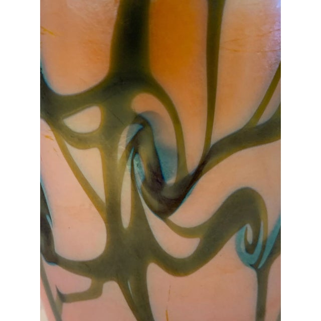 Glass Durand King Tut Pattern Glass Vase For Sale - Image 7 of 10