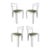 1980s Postmodern Lacquered Dining Chairs Newly Reupholstered - Set of 4 Offwhite For Sale
