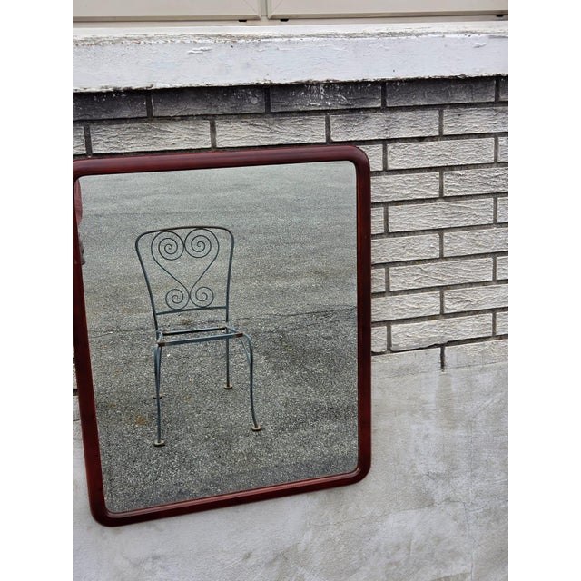 1920 Mahogany Round Edge American Mirror. For Sale In Philadelphia - Image 6 of 17
