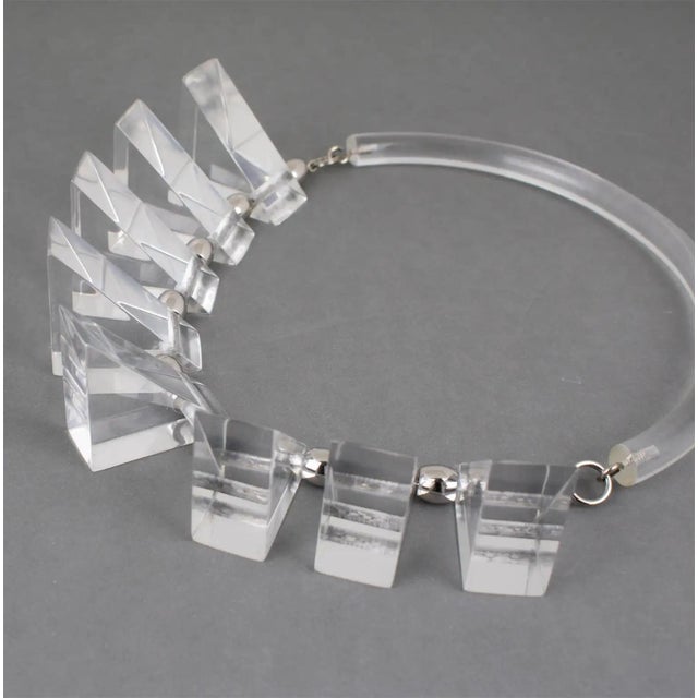 Judith Hendler Clear Acrylic Neck-Ring Choker Necklace For Sale - Image 12 of 17