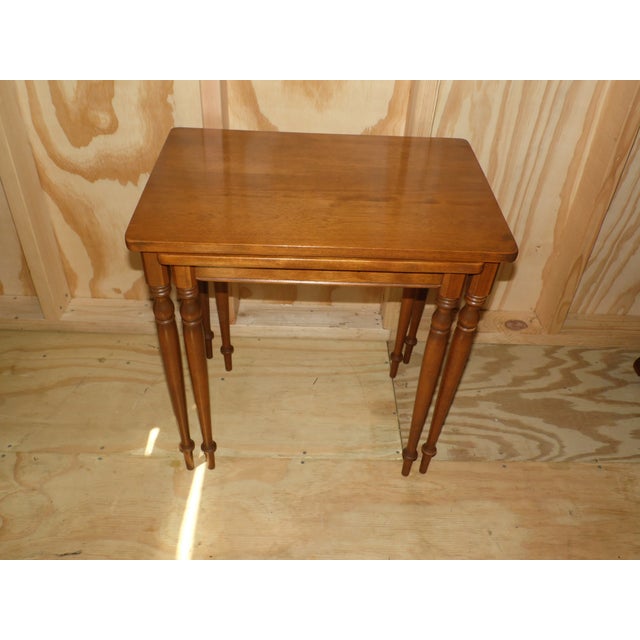 Vintage Mid Century Baumritter Solid Maple Nesting Tables C. 1959 For Sale - Image 10 of 12