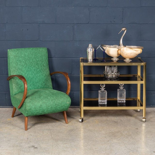 Vintage Brass and Smoked Glass Drinks Trolley from Maison Jansen, 1970 For Sale - Image 3 of 18