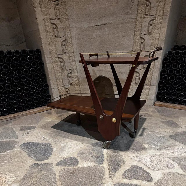 1950s 1950s Eugenio Escudero Bar Service Cart Mexico City For Sale - Image 5 of 13