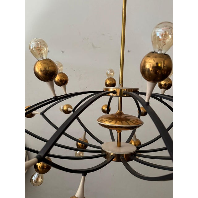 Mid-Century Sputnik Chandelier by Oscar Torlasco for Lumi, 1950s For Sale - Image 11 of 14