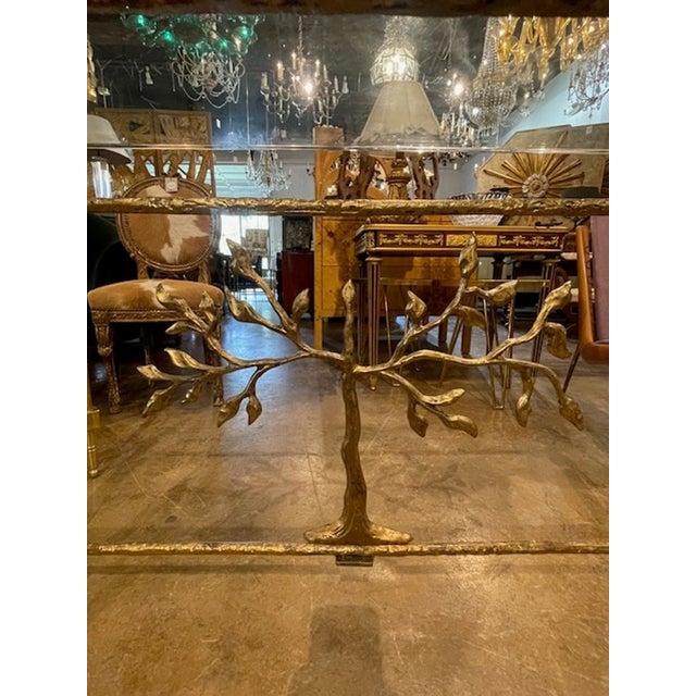 Late 20th Century Italian Gilded Iron Table After Diego Giocometti For Sale - Image 5 of 9