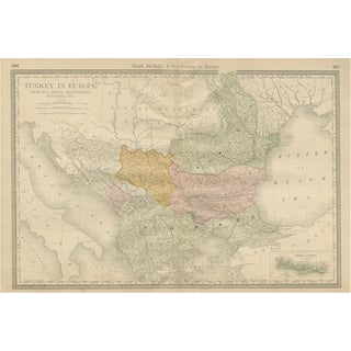 Turkey in Europe Map by Rand McNally, 1888 For Sale