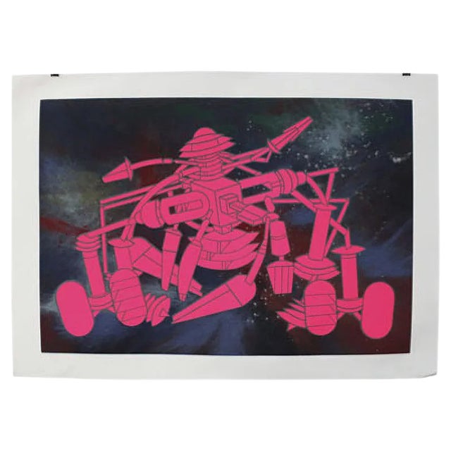 Macchina Inutile 2 Lithograph by Renato Volpini, 1970s For Sale