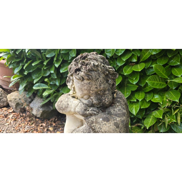 Weathered Sleeping Cherub, 1910s For Sale - Image 4 of 11