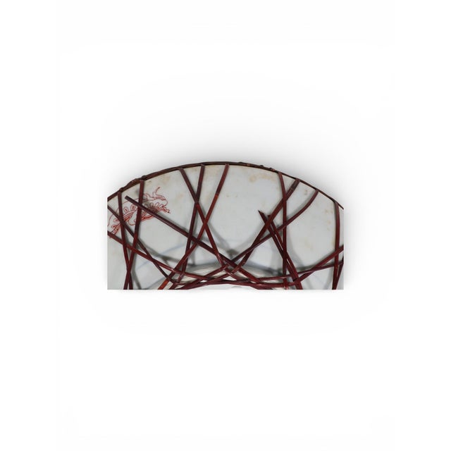 Vintage Japanese Plate With Wicker Basketweave Backing For Sale In New York - Image 6 of 7