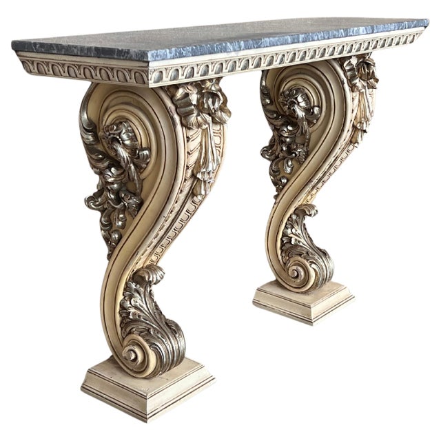Hollywood Regency Style Palm Leaf Console Lacquered in Almond Latte c. 1980 For Sale - Image 15 of 18