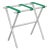 Transitional White Wood Bamboo Inspired Luggage Rack with 3 Green Nylon Straps For Sale - Image 3 of 3