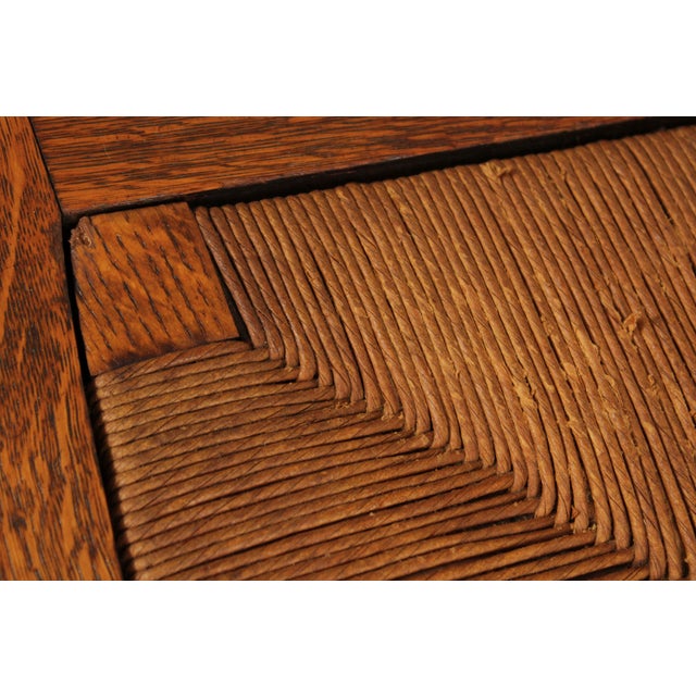 Brown Antique Stickley Brothers Mission Oak Rush Seat Side Chair For Sale - Image 8 of 12