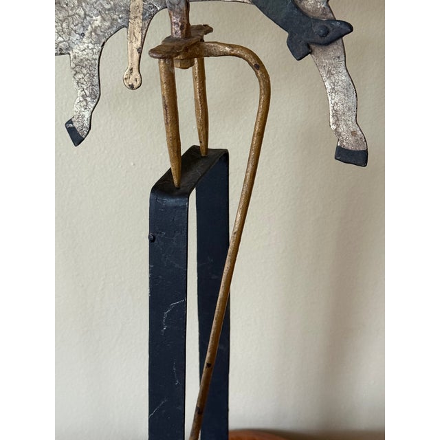 Figurative Vintage Folk Art Soldier on Horse Balancing Sculpture For Sale - Image 3 of 9