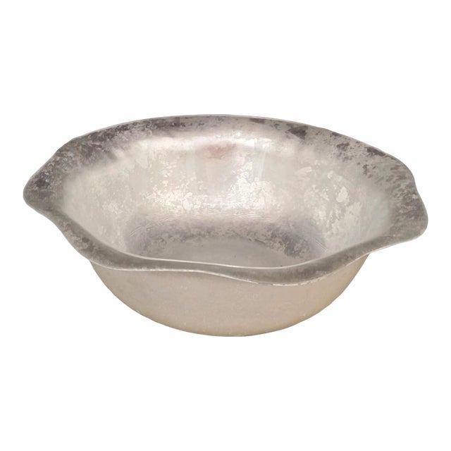 Vintage Nordstrom Turkish Silver Leaf Style Decorative Bowl - Medium Scale For Sale