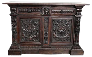 Antique Renaissance Style Carved Sideboard