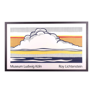 1980s Large 49" Roy Lichtenstein Museum Ludwig Koln Color Lithographic Poster, Framed