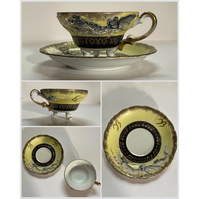 Mid 20th Century Dragon Teacups & Saucers- 12 Pieces For Sale - Image 10 of 12
