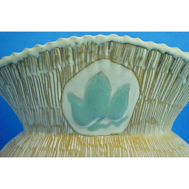Majolica Ceramic Vase with Vine Leaf Decoration attributed to Nino Strada for Cima Deruta, 1950s For Sale - Image 16 of 18