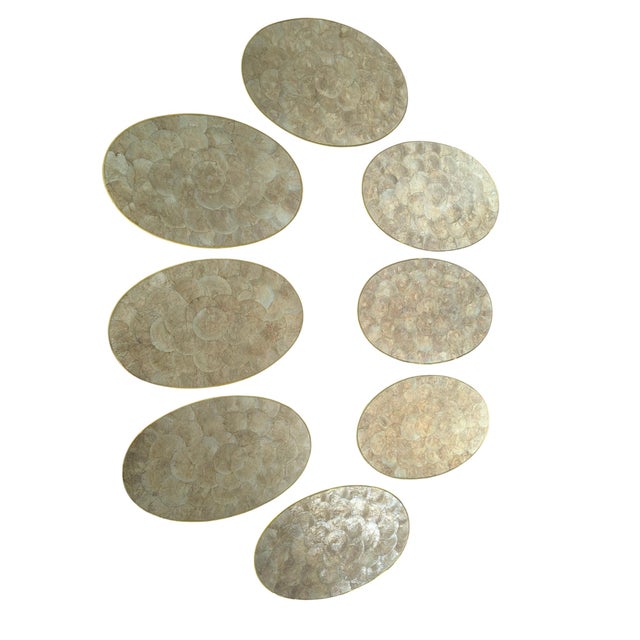 Vintage Hallie St. Mary Capiz Pearl Shell Place Mats- Set of 8 For Sale - Image 15 of 17