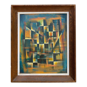 Vintage 1960 Original Abstract Painting by Roy Steinberg