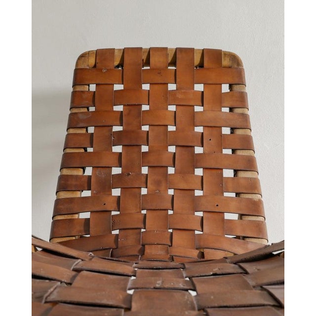 1950s Danish Mid-Century Wooden & Brown Leather Chaise Lounge Chair by Arne Vodder for Bovirke, 1950s For Sale - Image 5 of 7