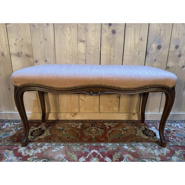 Louis XV Style Piano Bench with Pink Upholstery For Sale - Image 4 of 8
