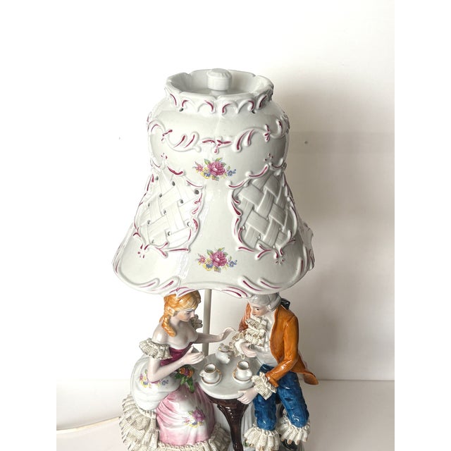 Vintage Italian Porcelain Table Lamp, 1970s For Sale - Image 4 of 11
