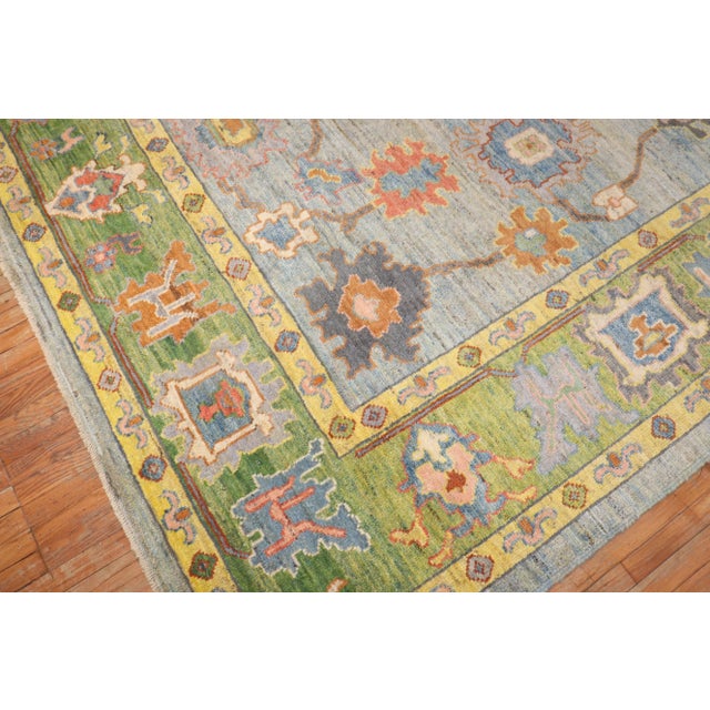 Early 21st Century Vintage Inspired Turkish Oushak, 10'4' X 13'7'' For Sale - Image 11 of 12
