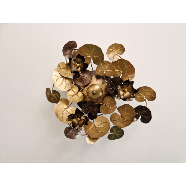 1980s Hollywood Regency Style Brass Ceiling Light from Maison Jansen, 1970s For Sale - Image 5 of 13