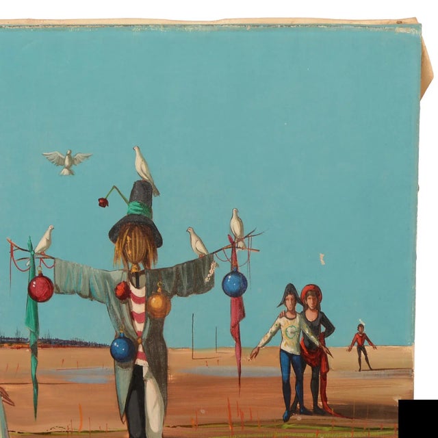 Mid-Century Modern Mid-Century French Surrealist Painting For Sale - Image 3 of 9