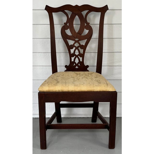 Antique 18th Century American Chippendale Carved Ribbon Back Mahogany Side Chair For Sale - Image 13 of 13