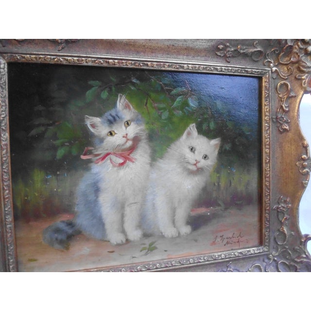 Sophie Sperlich, Victorian Cat, 1800s, Oil and Wood, Framed For Sale - Image 6 of 18