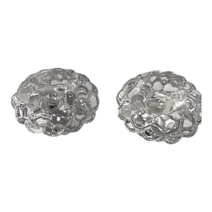 Orrefors Crystal Votives in Raspberry Pattern - Set of Two