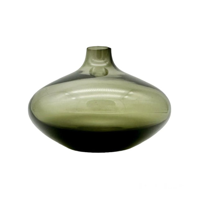 Mid 20th Century Mid-Century Modern Smoked Grey Glass Teardrop Bud Vase For Sale - Image 5 of 5