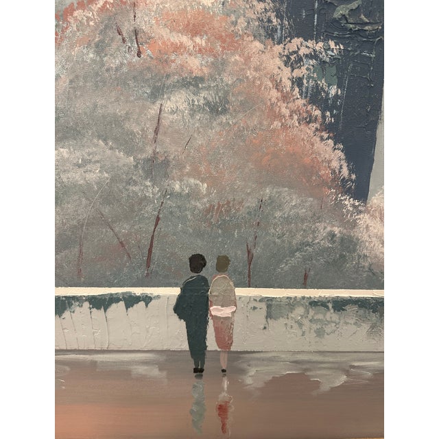 Contemporary 1980's Cityscape Oil on Canvas Painting by Eve Lynn For Sale - Image 3 of 12