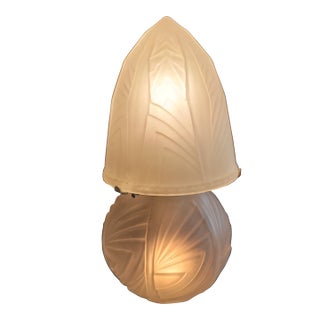 French Art Deco Table Lamp Medium Size Art Glass For Sale