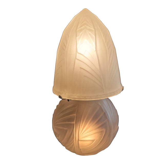 French Art Deco Table Lamp Medium Size Art Glass For Sale