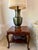 1970s Vintage Mid-Century Modern Hand-Spun Solid Brass Table Lamp With Original Pleated Shade For Sale - Image 5 of 7