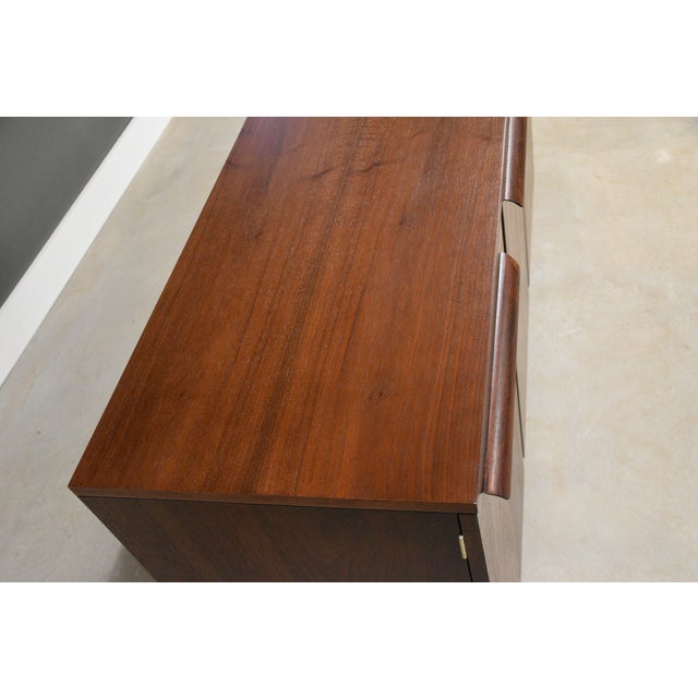 Wood 1960s Refinished Walnut and Rosewood 58” Credenza For Sale - Image 7 of 9