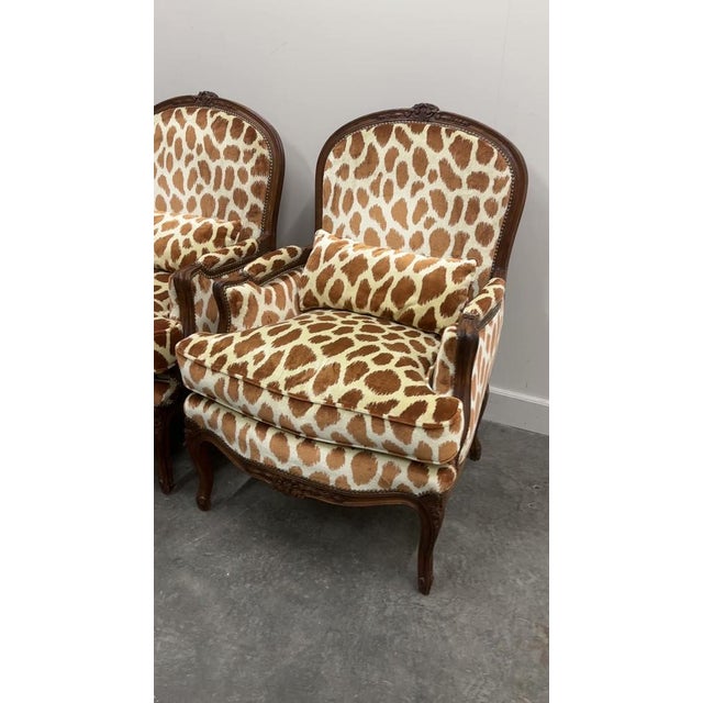 Louis XV Style Armchairs in Giraffe Velvet Upholstery, France, 1950s, Set of 2 For Sale - Image 15 of 16