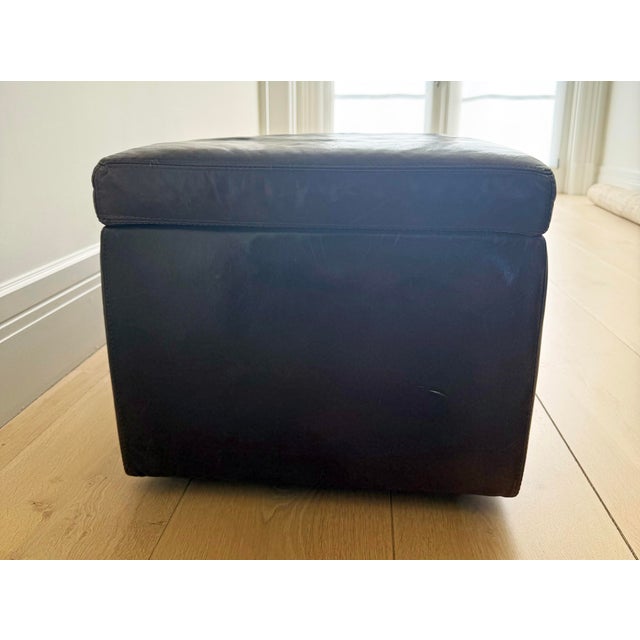 Modern Room & Board Leather Storage Bench For Sale - Image 3 of 5