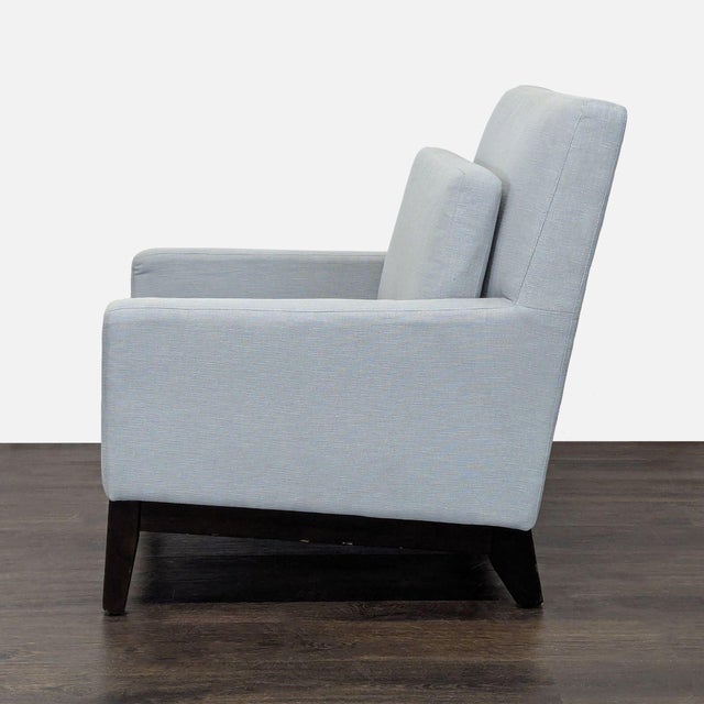 Modern West Elm Modern Lounge Chair in Light Blue Fabric For Sale - Image 3 of 7