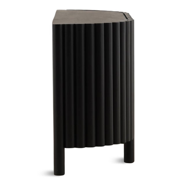 Contemporary Black Fluted Round Front Sideboard For Sale - Image 3 of 7
